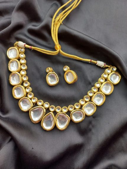 White Kundan Necklace Set